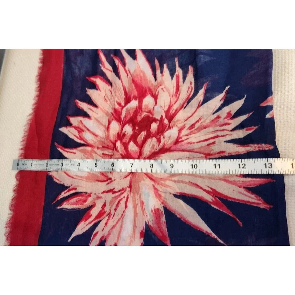 NWT Talbot's Pink Blue White Floral Colorful Long Scarf Wrap MSRP $44.50 27